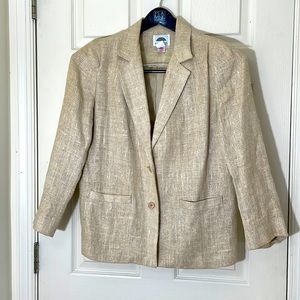 Women’s Blazer 100% Linen Cream Blazer Size 12